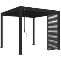 Panneau brise-vue - OMBREA - Ventelles horizontales - 1 m - Aluminium - Anthracite(m-1)