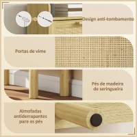 HOMCOM Sapateira com 3 Gavetas Rebatíveis e Prateleira Aberta para 12-18 Pares de Sapatos 65x24,5x153 cm Carvalho(m-7)