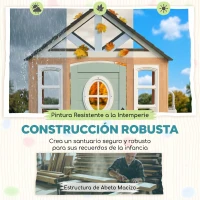 AIYAPLAY Casita Infantil Exterior e Interior de Madera con Puerta para Mascotas Cocina de Juguete Media Puerta Madera Natural(m-5)