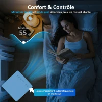 HOMCOM Climatiseur mobile 7000 BTU, climatiseur portable 4 en 1, refroidissement, déshumidificateur, ventilateur, mode nuit(m-7)