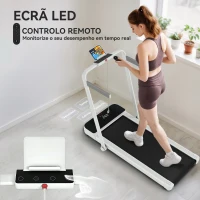 SPORTNOW Passadeira Dobrável com Inclinação Passadeira Elétrica com 2,5HP, 16KM/H e Ecrã LED 124x63x104 cm Branco(m-7)
