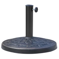 Outsunny Pied de parasol, socle parasol extérieur en résine 12 kg, pour mât de Ø 38/48 mm, Ø 44 x 34H cm, bronze(m-1)