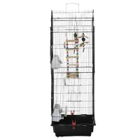 PawHut Colivie pentru Pasari cu Scarita, 46x36x100 cm, Neagra(m-14)