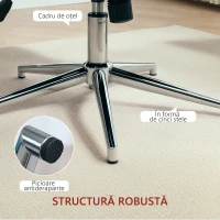HOMCOM Fotoliu de Salon Rotativ cu Mânere, din Catifea, cu Funcție de Legănare și Înălțime Reglabilă, Gri Închis(m-6)
