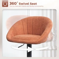 HOMCOM Set of Two Relaxed Tub Bar Stools - Orange(m-6)