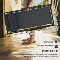 Outsunny Set 2 Sedie Poltrona Sdraio da Esterni, Pieghevoli e Reclinabili, in Alluminio, 100x60x85 cm, Grigio Scuro(m-4)
