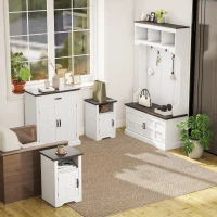 HOMCOM Aparador para Salón Rústico con 2 Puertas 1 Cajón Estante Ajustable para Comedor Entrada Blanco 75,2x40x91,5 cm(m-9)