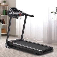 HOMCOM Folding Treadmill, Compact Running Machine with LED Display, Drink & Phone Holder for Home Workout(m-9)