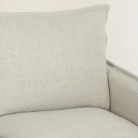 HOMCOM Canapé 3 places avec pouf de rangement, canapé d'angle modulable 212 cm, coussins à ressorts, tissu en lin, crème(m-9)