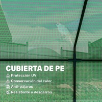 Outsunny Invernadero de Exterior Invernadero de Jardín 270x90x90 cm Tipo Caseta con 3 Ventanas Marco de Acero y Cubierta de PE 140g/㎡ para Cultivo Plantas Flores Tomates Verde(m-4)