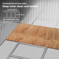 Outsunny 4 x 7ft Metal Shed - Grey Wood-Effect(m-6)