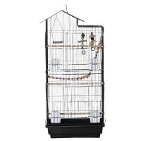 PawHut Colivie pentru Pasari cu Scarita, 46x36x100 cm, Neagra(m-15)