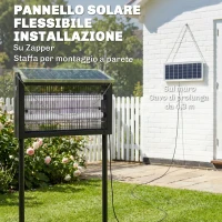 Outsunny Lampada Antizanzare da Esterno a Energia Solare con Rete di Protezione, 45x18x90 cm, Nero(m-9)