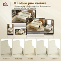 HOMCOM 3 in 1 Divano Letto 2 Posti con Schienale Regolabile in 3 Posizioni con 2 Cuscini, in Ciniglia, Beige(m-8)