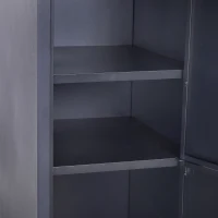 Vinsetto Armoire à casiers à 4 niveaux, casier vestiaire métallique avec 2 portes verrouillables à 2 clés, 38x46x180cm, noir(m-9)