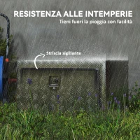 HOMCOM Cassetta degli Attrezzi da 96L in Alluminio con Serratura, 2 Chiavi e Maniglia Laterale, 76.2x35.5x40.6 cm, Argento(m-6)