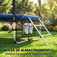 SPORTNOW Cama Elástica Exterior Ø183 cm Trampolín para Niños de +6 Años Adultos con Red de Seguridad Escalera de 2 Peldaños Azul(m-8)