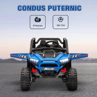 AIYAPLAY Mașină Electrică pentru Copii 3-8 Ani 24V cu Conducere Manuală și Telecomandă, Viteză 5-7 km/h, Albastră(m-6)