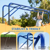 AIYAPLAY Wieża wspinaczkowa na zewnątrz z drążkiem do podciągania i wspinania dla dzieci 3-8 lat, do 150 kg, 250x190x180 cm, czarna(m-6)
