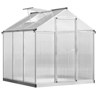 Outsunny 6 x 6ft Aluminium Frame Walk-In Greenhouse(m-11)