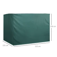 Outsunny Copertura per Dondolo da Giardino Impermeabile Anti UV Anti Muffa con Fissaggio PE 215x155x150cm Verde(m-3)