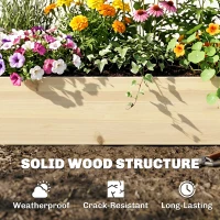 Outsunny Pat pentru Grădină Ridicat din Lemn de Brad cu Fund Deschis și 2 Secțiuni Separate, 244x61,5x27cm(m-7)