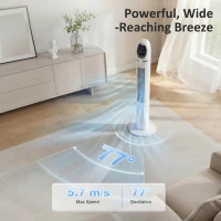 HOMCOM Tower Fan for Bedroom, Standing Floor Fan with Oscillating, 3 Modes, 3 Speeds, 24 Hour Timer, White(m-5)