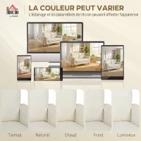 HOMCOM Canapé 2 places en velours côtelé, canapé de salon moderne 134 cm, assise rembourrée, coussin à ressorts, crème(m-6)