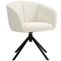 HOMCOM Chaise de salle à manger pivotante 360°, chaise de cuisine avec assise rembourrée, 58,5 x 59 x 78,5 cm, crème