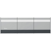 Outsunny Paravent brise-vent de camping portable pliable avec sac de transport et poteaux en acier dim. 440 cm x 140 cm gris clair
