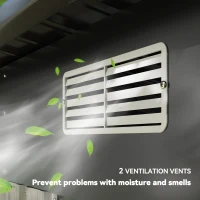 Outsunny 4 x 7ft Metal Shed - Grey Wood-Effect(m-7)