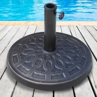 Outsunny Pied de parasol, socle parasol extérieur en résine 12 kg, pour mât de Ø 38/48 mm, Ø 44 x 34H cm, bronze(m-10)