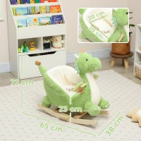 AIYAPLAY Caballito Balancín para Bebés de Peluche con Base de Madera con Sonido de Dragón para Niños 18-36 Meses Verde(m-3)