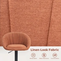 HOMCOM Set of Two Relaxed Tub Bar Stools - Orange(m-4)