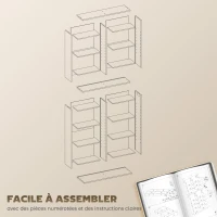 HOMCOM Rangements pour CD et DVD 18 compartiments capacité max. 640 CD/360 DVD 430 Blu-ray 78,5 x 24 x 175 cm bois naturel(m-7)