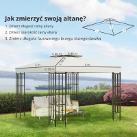 Zapasowy dach do metalowego pawilonu ogrodowego namiotu imprezowego namiotu ogrodowego 3 x 3(m-3)