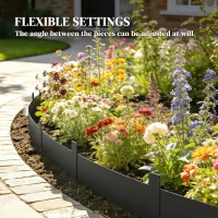 Outsunny 5pcs Garden Fence, Metal Picket Fence Panels, 102x15cm, Black(m-5)