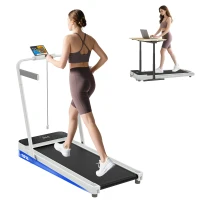 SPORTNOW Cinta de Correr Plegable Inclinado Debajo del Escritorio con 2.5HP 0-12 KM/H Pantalla LED Control Remoto y Soporte(m-10)