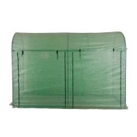 Outsunny Sera Tunel cu 2 Usi si 4 Ferestre, Cadru din Otel, Acoperire din PE, Verde, 300x100x200 cm(m-13)