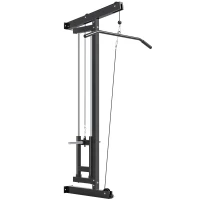 SPORTNOW Appareil de musculation mural, station de traction, poulie haute et basse, 2 poulies, en acier, 75 x 16 x 192 cm, noir(m-12)