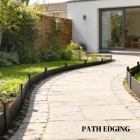 Outsunny 5pcs Garden Fence, Metal Picket Fence Panels, 102x15cm, Black(m-8)