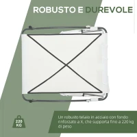 Outsunny Lettino Matrimoniale 2 Posti Parasole Regolabile da Esterno e Giardino 200x175 x134cm Crema(m-6)