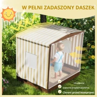 Drewniany piaskownica z daszkiem i siedziskiem, z siatką(m-4)