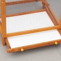 PawHut Cotet pentru Păsări Exterior din Lemn cu 2 Uși și Tava Extensibilă 68×63×165 cm(m-11)