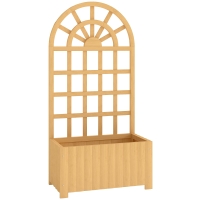 Outsunny Floreira com Treliça de Madeira para Plantas Trepadeiras com Orifícios de Drenagem Floreira Elevada 60x30x120 cm Madeira