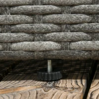 Outsunny 3 Pieces PE Rattan Garden Furniture Set with 10 cm Thick Cushions, 4 Seater Garden Corner Sofa Set with Glass Top Coffee Table, Outdoor Furniture for Patio, Porch, Grey(m-9)