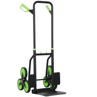 DURHAND Carrello Portapacchi per Scale 6 Ruote, Pieghevole, Portata 120kg, in Acciaio, per Trasloco, Giardinaggio, Verde(m-11)