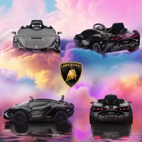 HOMCOM Mașină Electrică pentru Copii 3-5 Ani Lamborghini 12V cu Telecomandă și Viteză 3-5km/h, Negru(m-9)