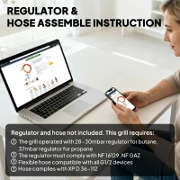 Outsunny Barbecue gaz de table transportable, 2 brûleurs 5,6 KW, barbecue gaz de camping avec étagères latérales, couvercle, noir(m-8)