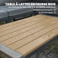 Outsunny Salon de jardin extérieur d'angle modulable 6 personnes, canapés, table basse et coussins, gris foncé(m-7)